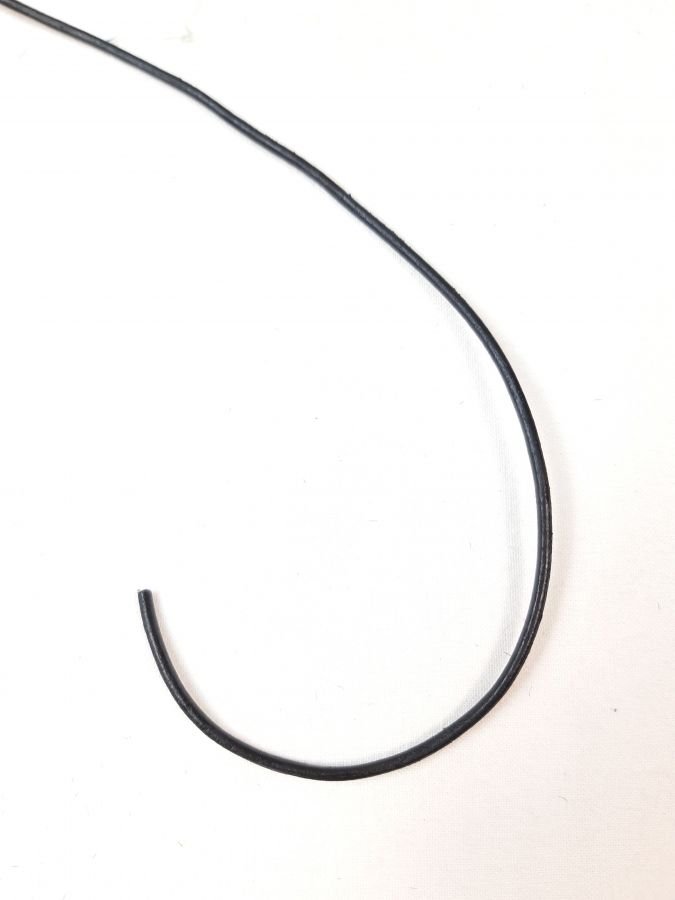 5m diâmetro do cordão de couro redondo 2mm preto