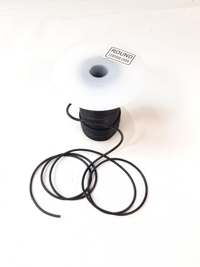 5m diâmetro do cordão de couro redondo 2mm preto