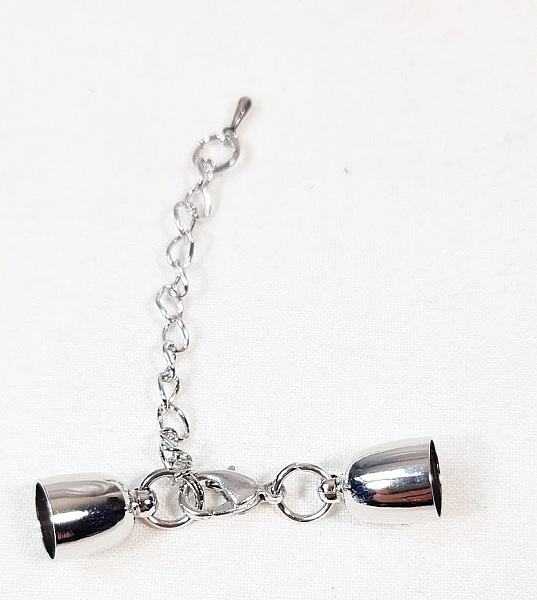 Appr&ecirc;t bijoux: fermoir mousqueton avec embouts cloches