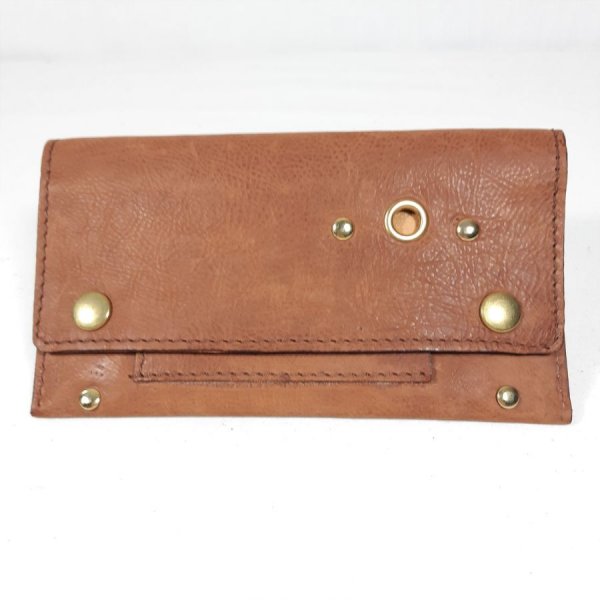 Anel de tabaco em couro liso de cabra, cor Havana