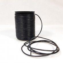 50m diâmetro do cordão de couro redondo 2mm preto