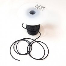 5m diâmetro do cordão de couro redondo 2mm preto