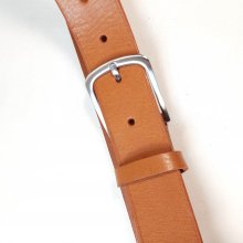 Ceinture en cuir de vachette coloris havane