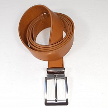 Ceinture cuir havane boucle &agrave; griffe